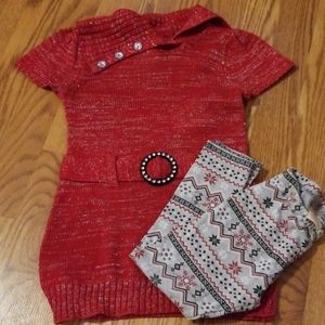 Toddler Girls Red Sparkly Sweat outfit